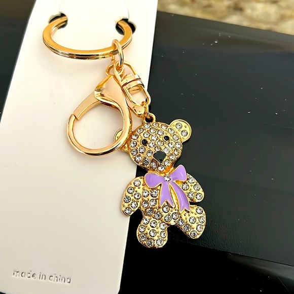 NIP- Adorable 3” Teddy Bear with Bow Keychain - Picture 3 of 9